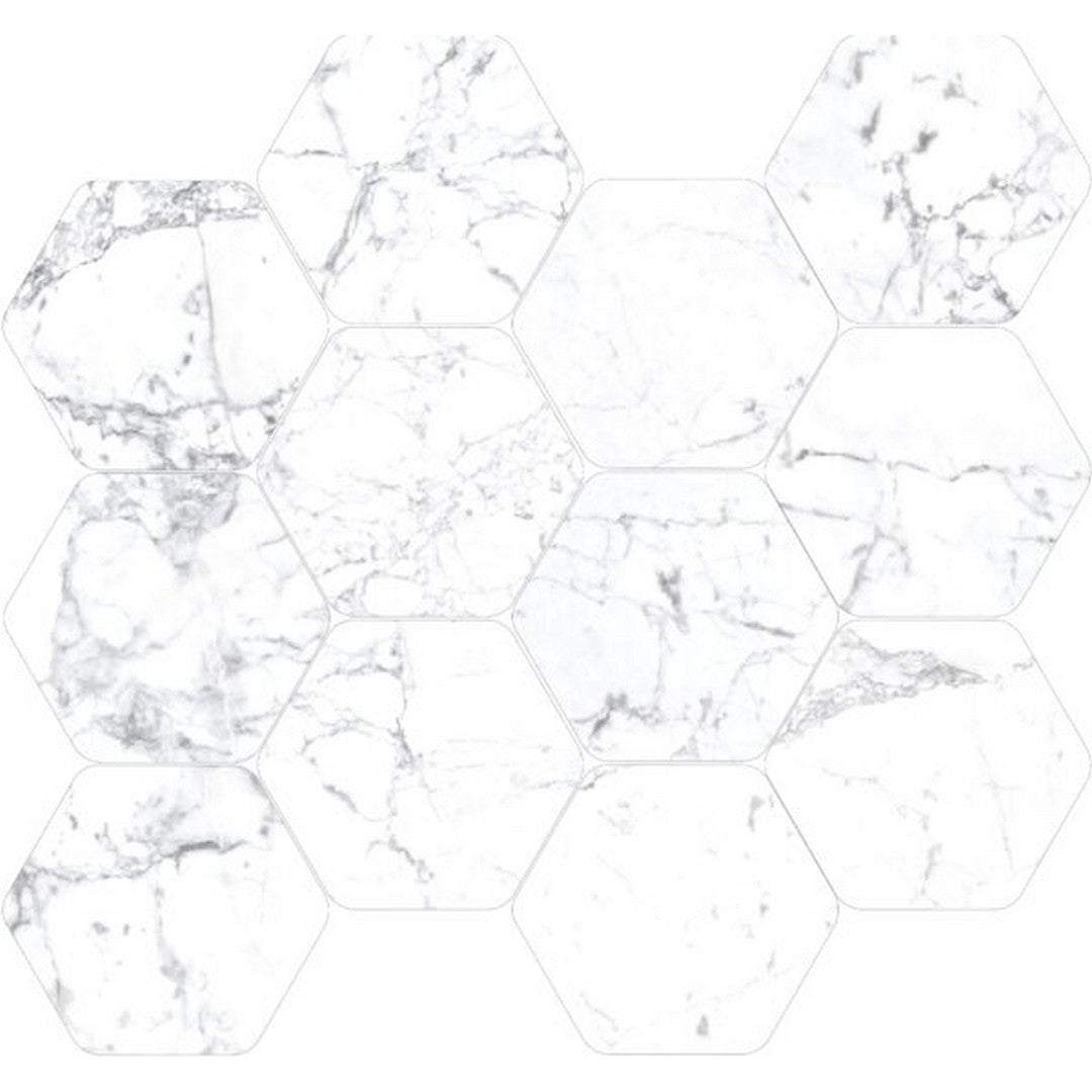 Happy Floors Kobe 12" x 13.5" Natural Porcelain Hexagon Mosaic