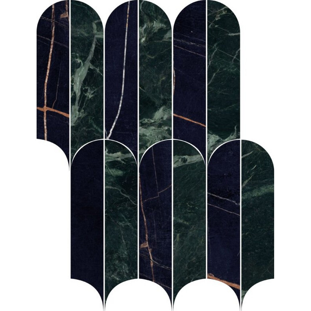 Happy Floors Kobe 9" x 12.5" Rectified Polished Porcelain Quill Mosaic