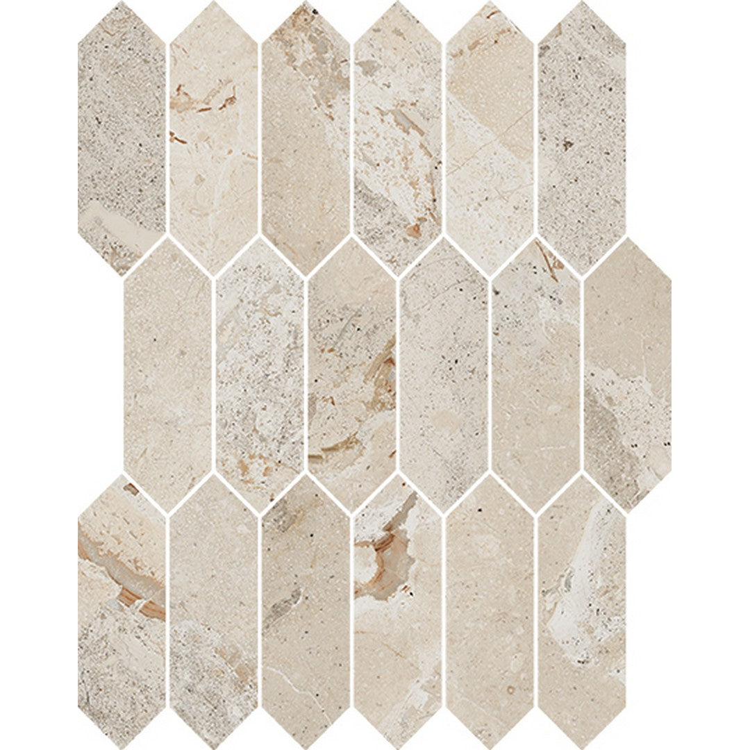 Happy Floors Eva 11.5" x 11" Natural Porcelain Picket Mosaic