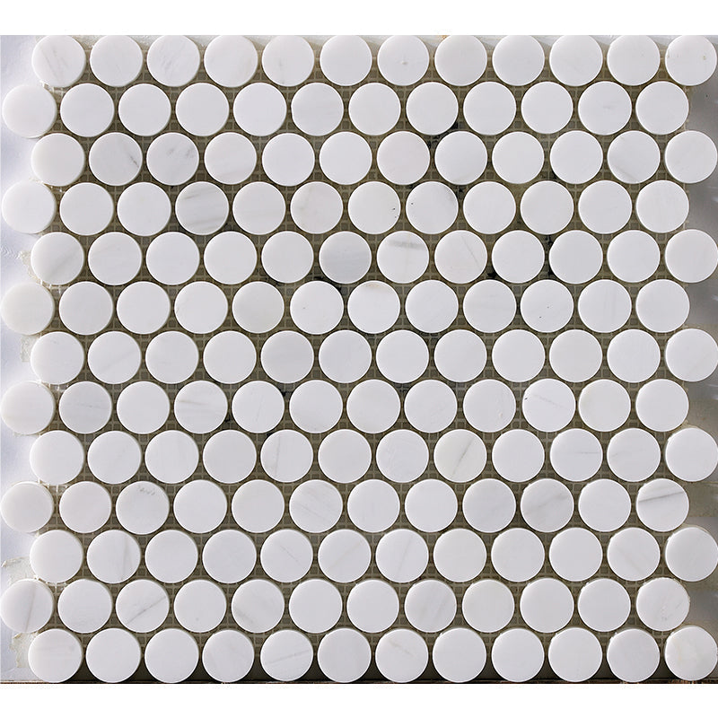 Happy Floors Natural Stone 12.2" x 12.4" Penny Round Mosaic
