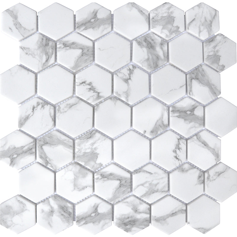 Happy Floors Endura 12" x 12" Hexagon Recycled Glass Mosaic