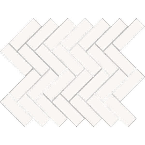 Happy Floors Blanco 9" x 12" Matte Porcelain 2" Herringbone Mosaic