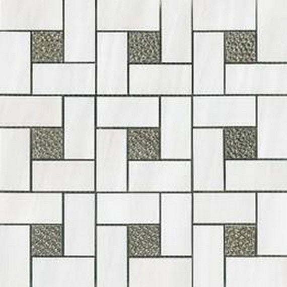 Happy Floors Dolomite 12" x 12" Polished Porcelain Pinwheel Mosaic