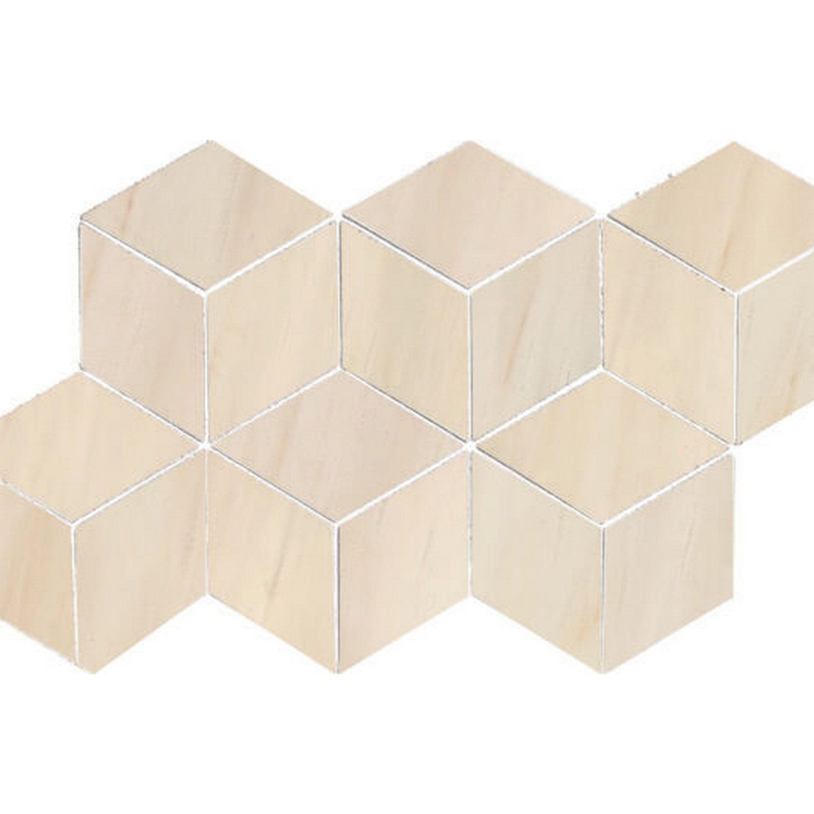 Happy Floors Dolomite 7" x 12" Polished Porcelain 3D Hex Mosaic