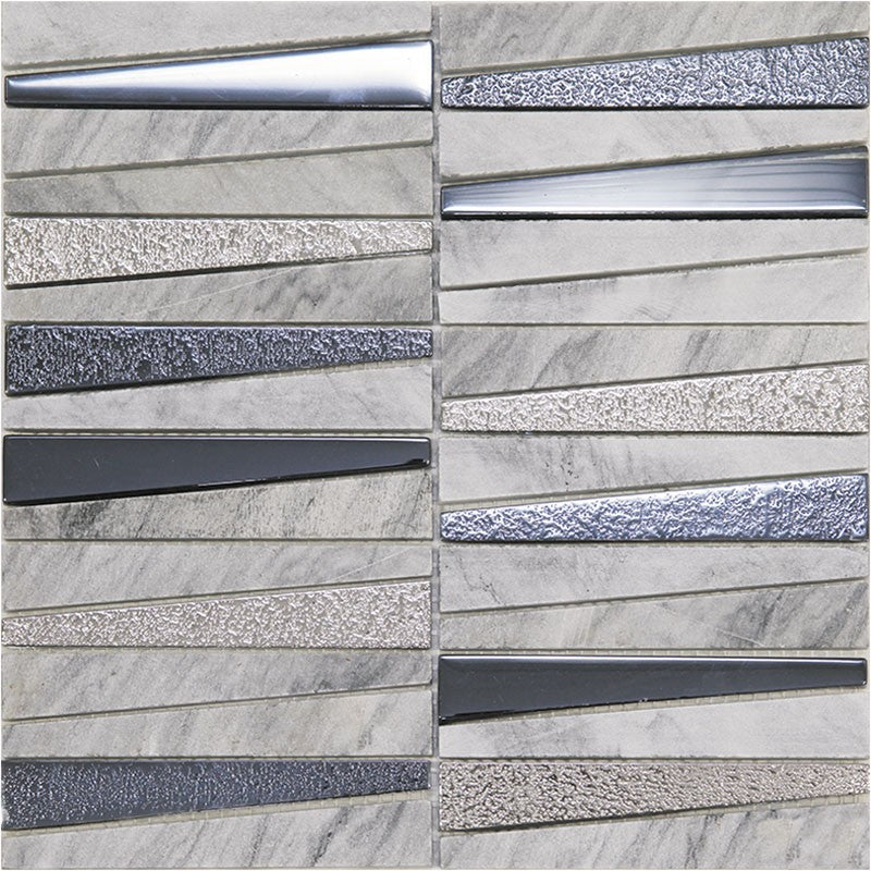 MiR Cityscape 11.8" x 11.8" Glass & Stone Modular Mosaic