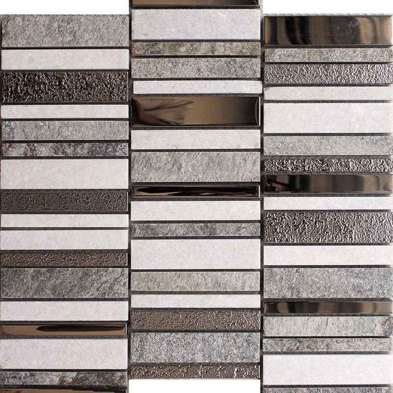 MiR Cityscape 11.8" x 11.8" Glass & Stone Modular Mosaic