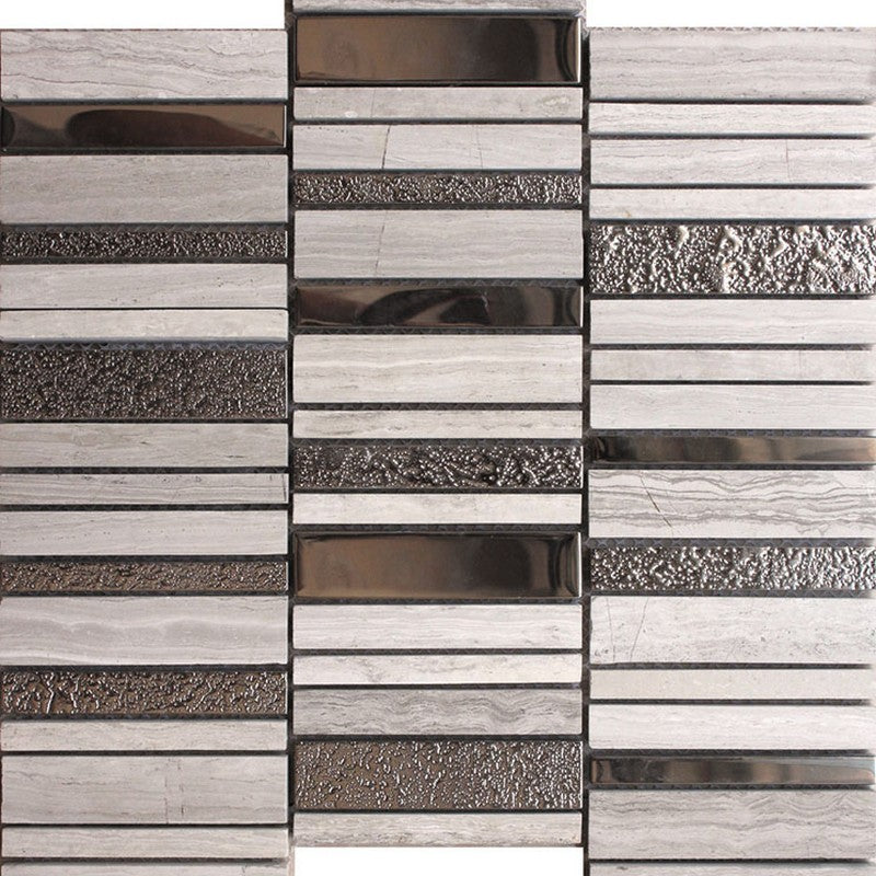 MiR Cityscape 11.8" x 11.8" Glass & Stone Modular Mosaic