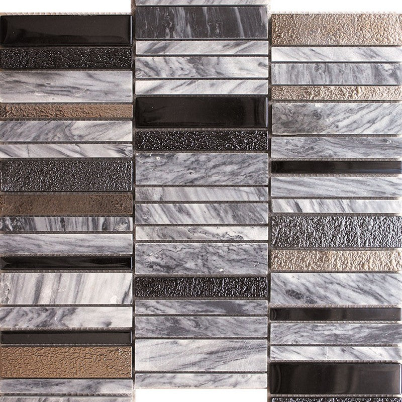 MiR Cityscape 11.8" x 11.8" Glass & Stone Modular Mosaic