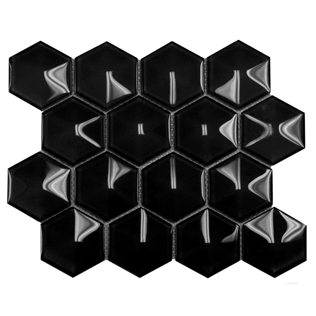 Ottimo-Dimension-Hexagon-10-x-12-Glossy-Glass-Mosaic-Black