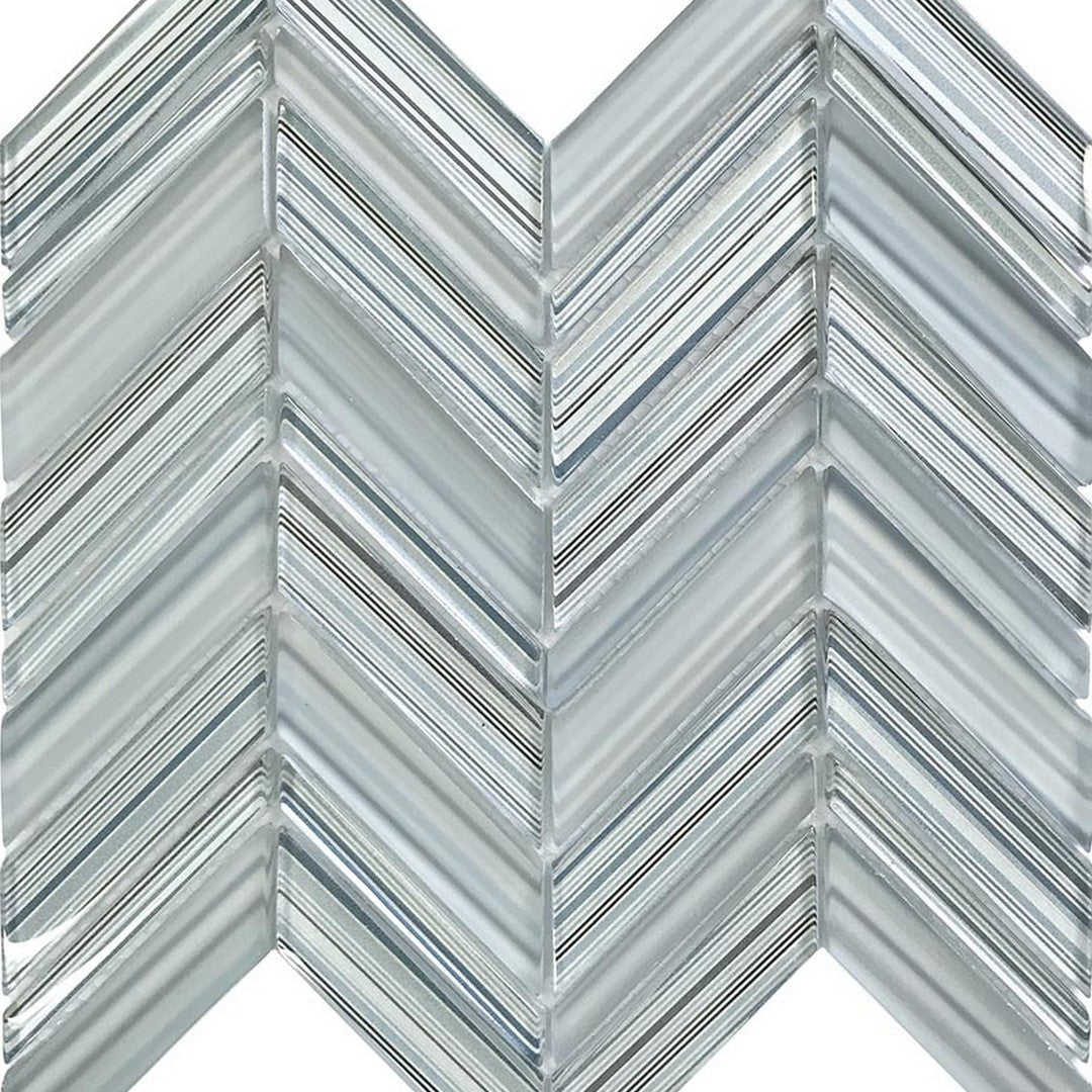 MiR Iceland 10.4" x 10.4" Glass Chevron Mosaic