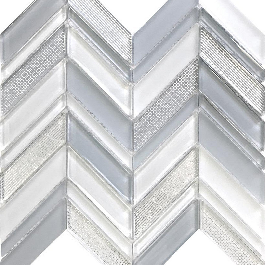 MiR Iceland 10.4" x 10.4" Glass Chevron Mosaic