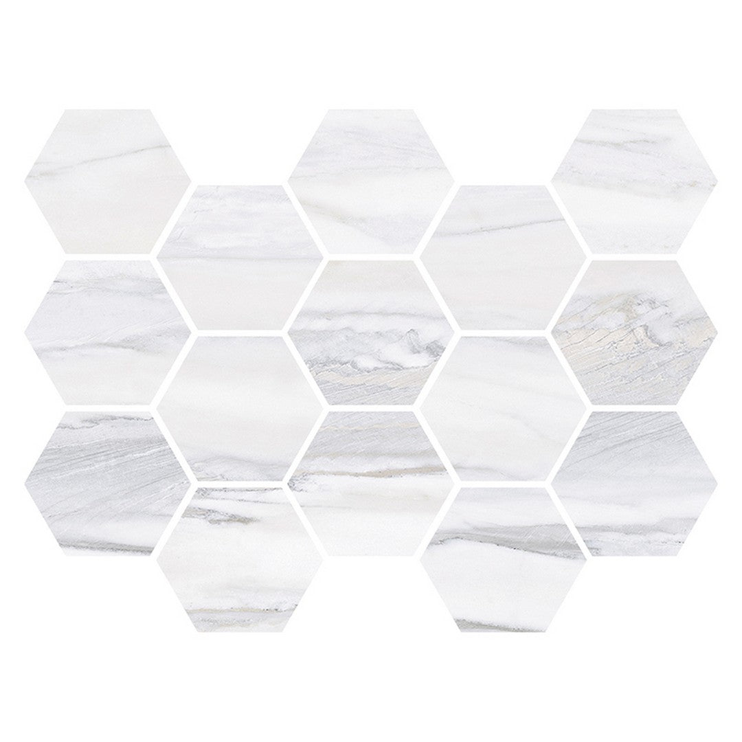 MiR Imperial 9" x 13" Rectified Polished Porcelain Hexagone Mosaic