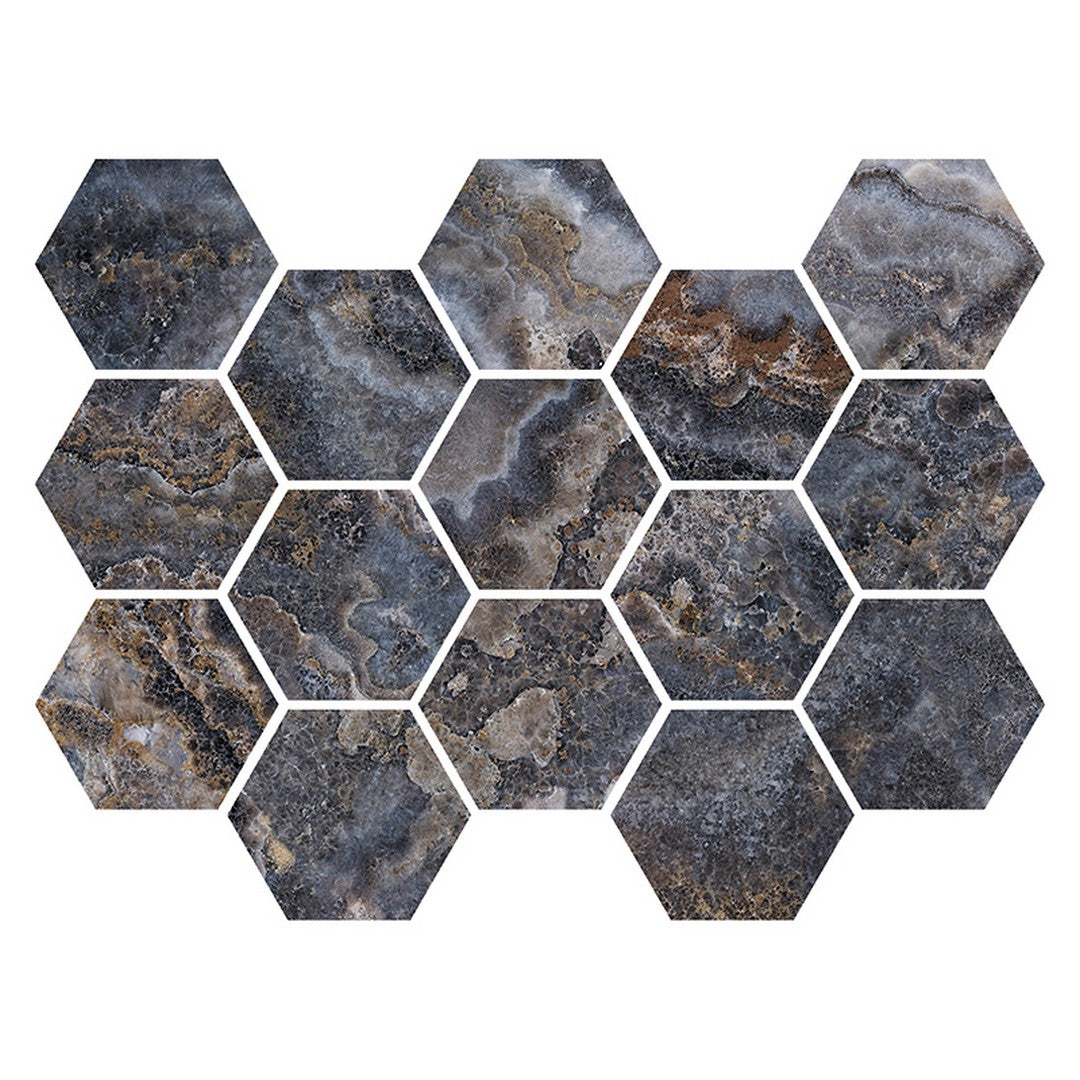 MiR Imperial 9" x 13" Rectified Polished Porcelain Hexagone Mosaic