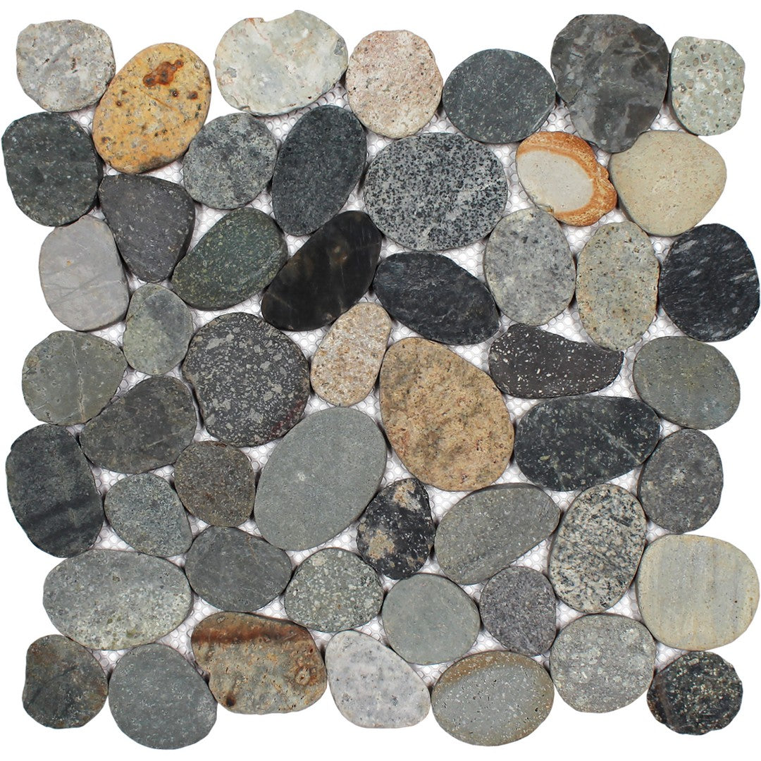 Tesoro Ocean Stones 11" x 11" Natural Stone Sliced Mosaic