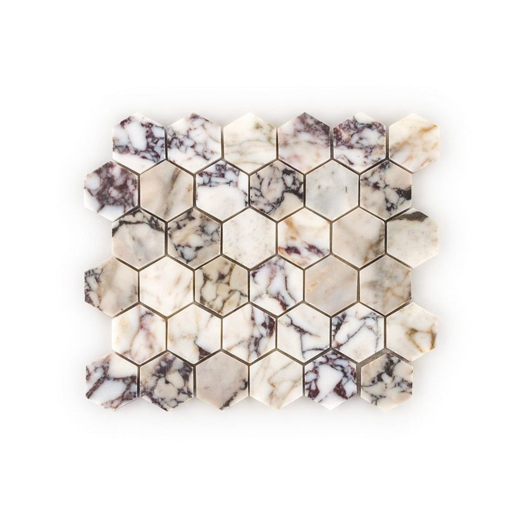 Jeffrey Court Marmo Viaggio 10.25" x 11.63" Honed 2" Hexagon Marble Mosaic