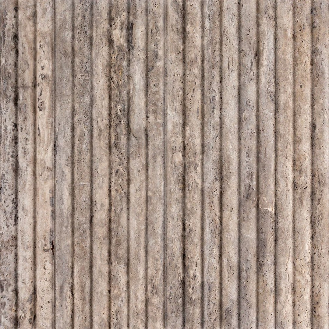 Jeffrey-Court-Marmo-Viaggio-6-x-24-Honed-Fluted-Travertine-Tile-Silver-Travertine