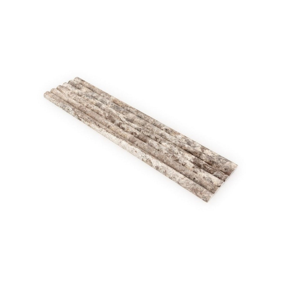 Jeffrey Court Marmo Viaggio 6" x 24" Honed Fluted Travertine Tile