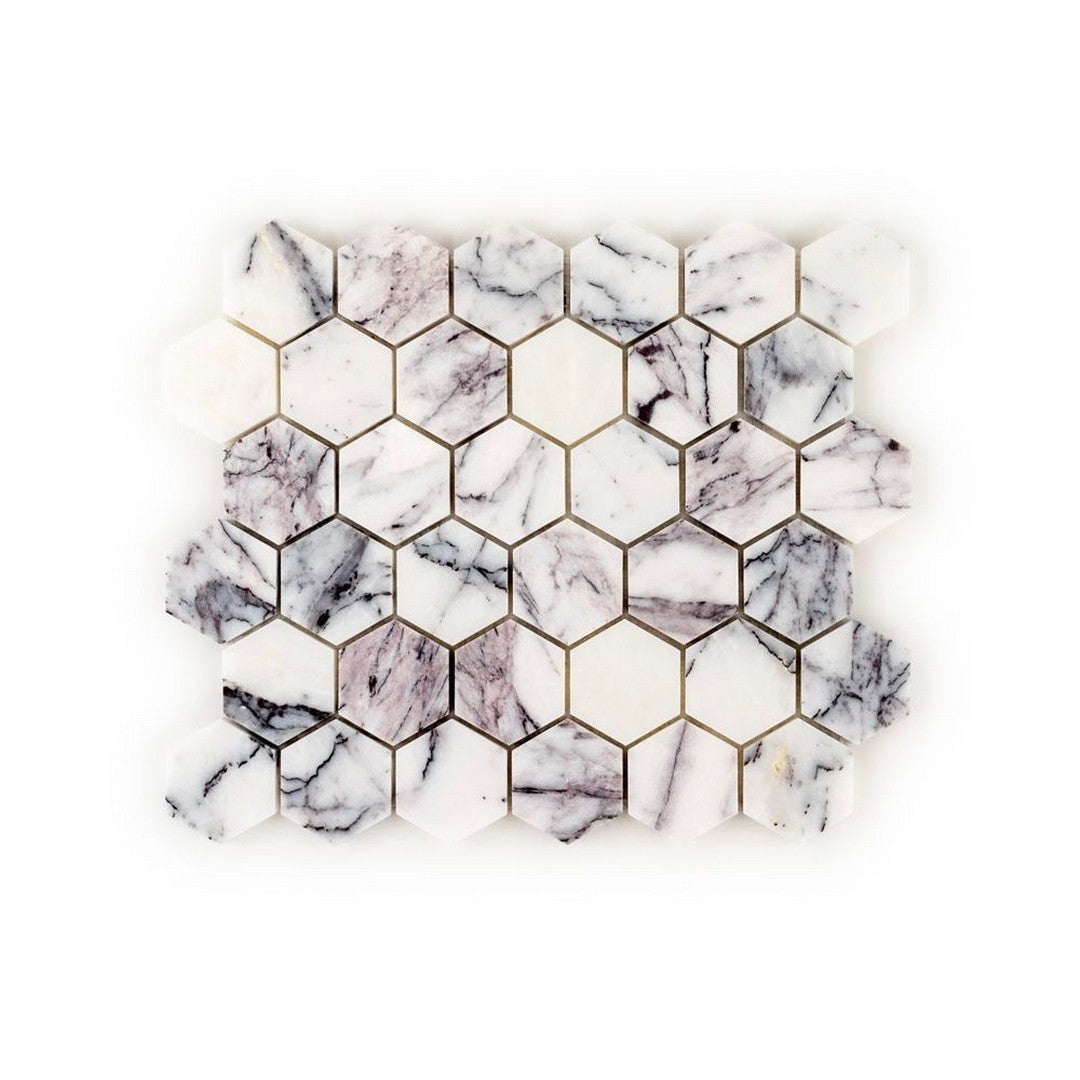 Jeffrey Court Marmo Viaggio 10.25" x 11.63" Honed 2" Hexagon Marble Mosaic