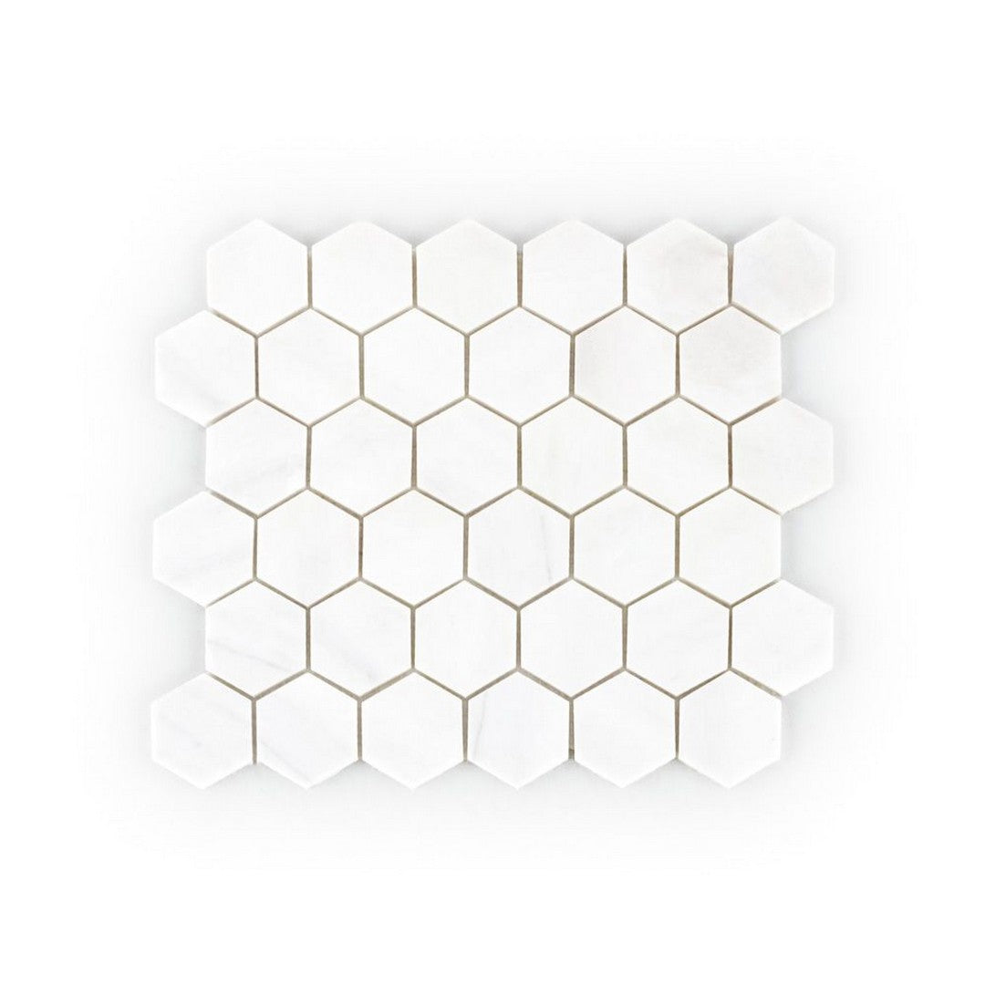 Jeffrey Court Marmo Viaggio 9.38" x 10.75" Honed 2" Hexagon Marble Mosaic