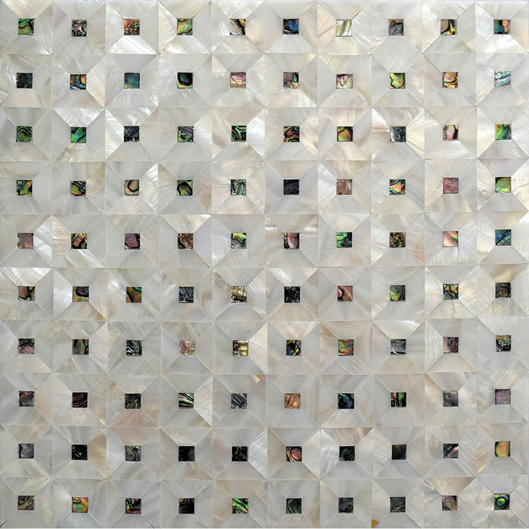 MiR Jewels Of The Sea 12.1" x 12.1" Polished Shell 1.2" Square Mosaic