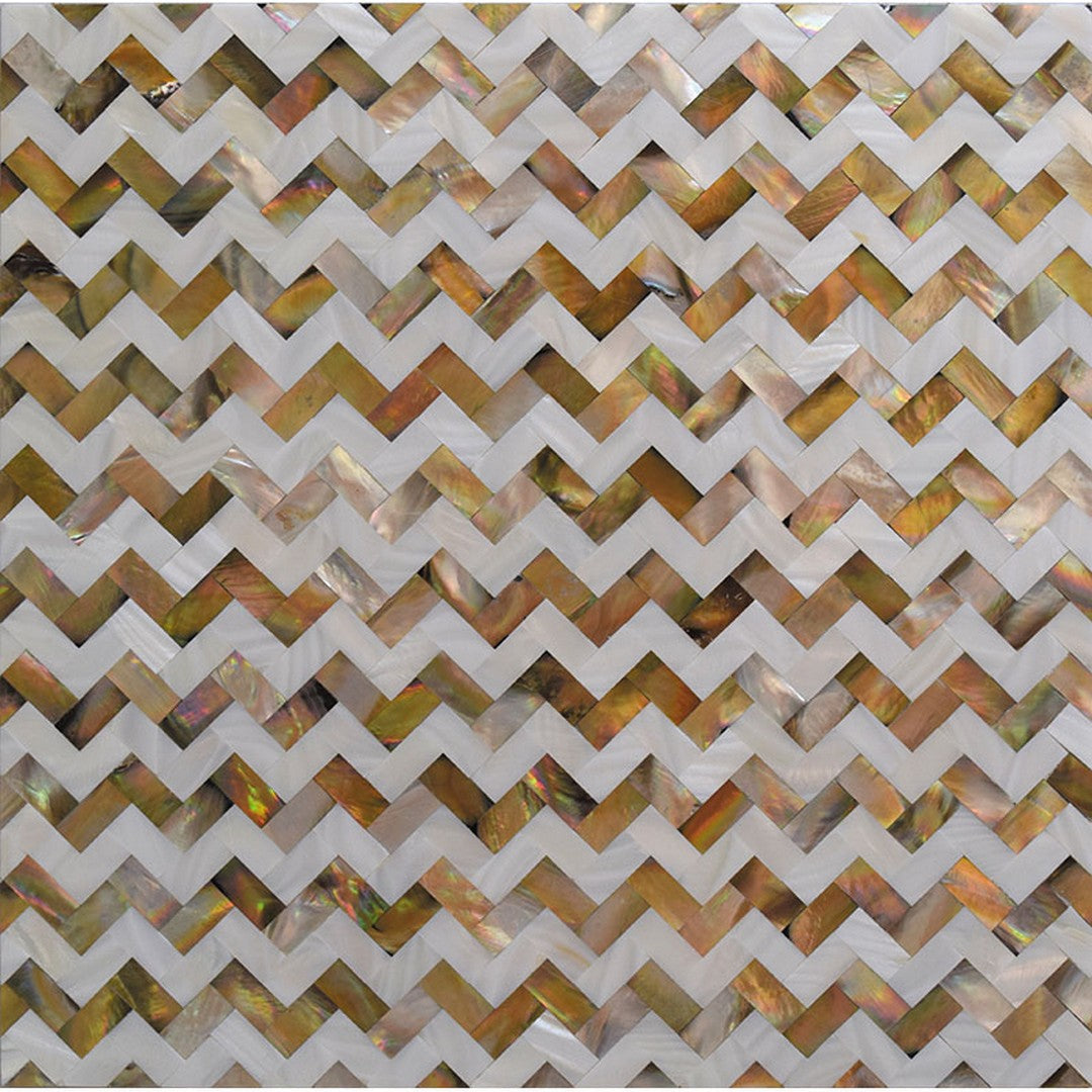 MiR Jewels Of The Sea 11.1" x 11.2" Shell Herringbone & Mosaic