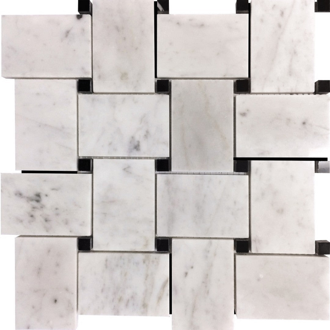 MiR Marbella 11" x 11" Polished Marble Weave Mosaic
