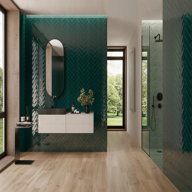 Maniscalco Stone Kaleidoscope 2.5" x 8" Glossy Ceramic Undulated Tile