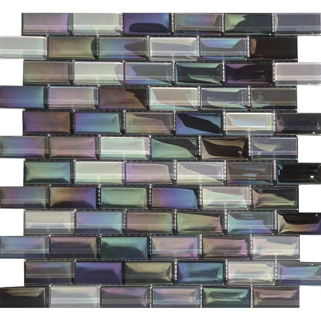 Tesoro Lux Aqua 12" x 12" Staggered Glass Mosaic