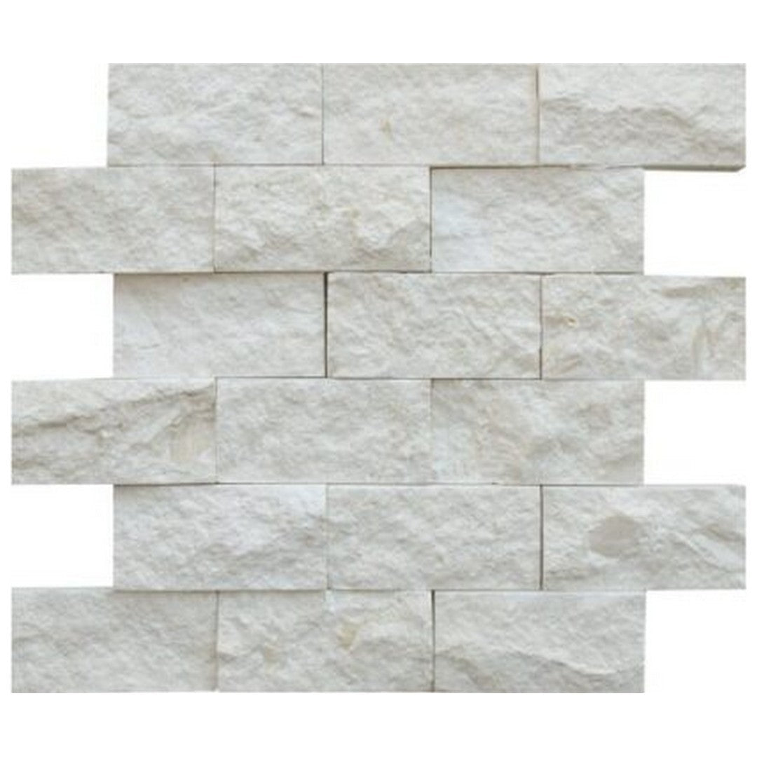 Keystone Shell Beach 12" x 12" Split Face Natural Stone 2x4" Mosaic