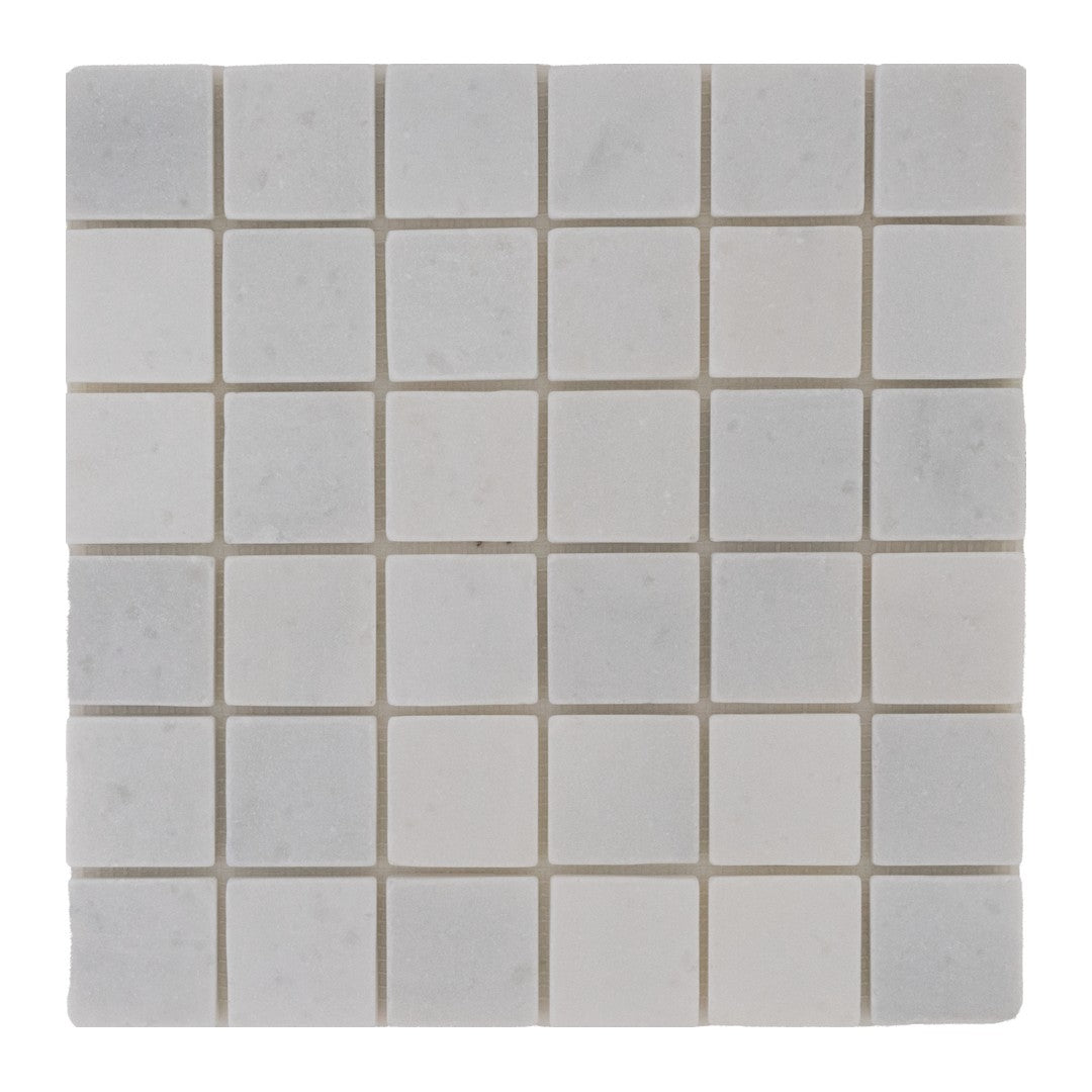Keystone Snow White 12" x 12" Tumbled Marble 2" Mosaic