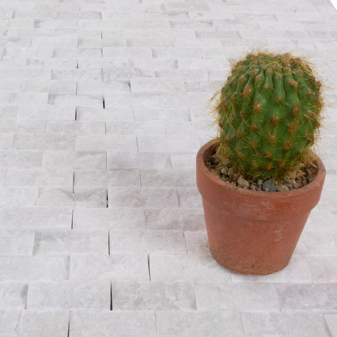 Keystone-Snow-White-12"-x-12"-Split-Face-Natural-Stone-1x2"-Mosaic-Snow-White