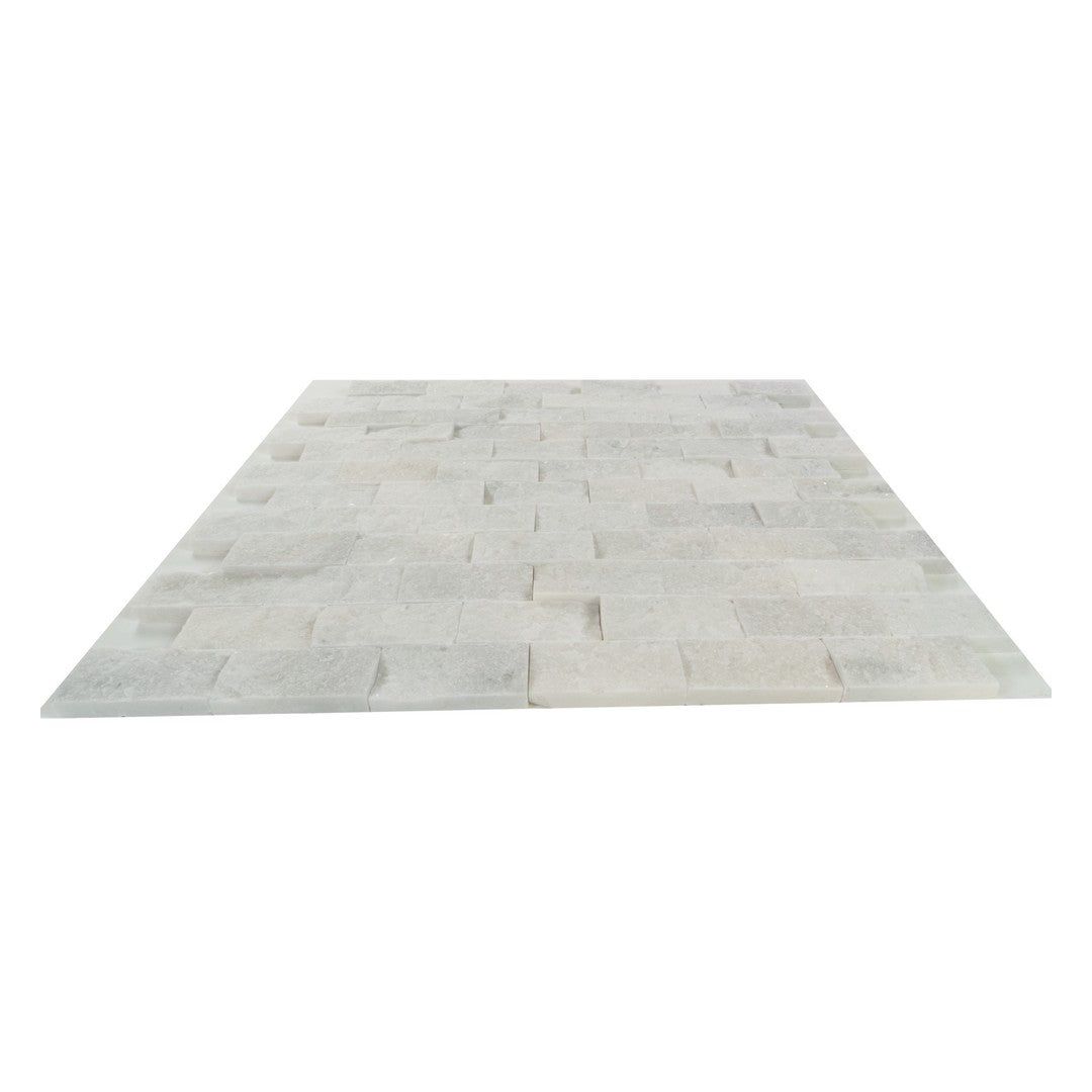 Keystone-Snow-White-12"-x-12"-Split-Face-Natural-Stone-2x4"-Mosaic-Snow-White