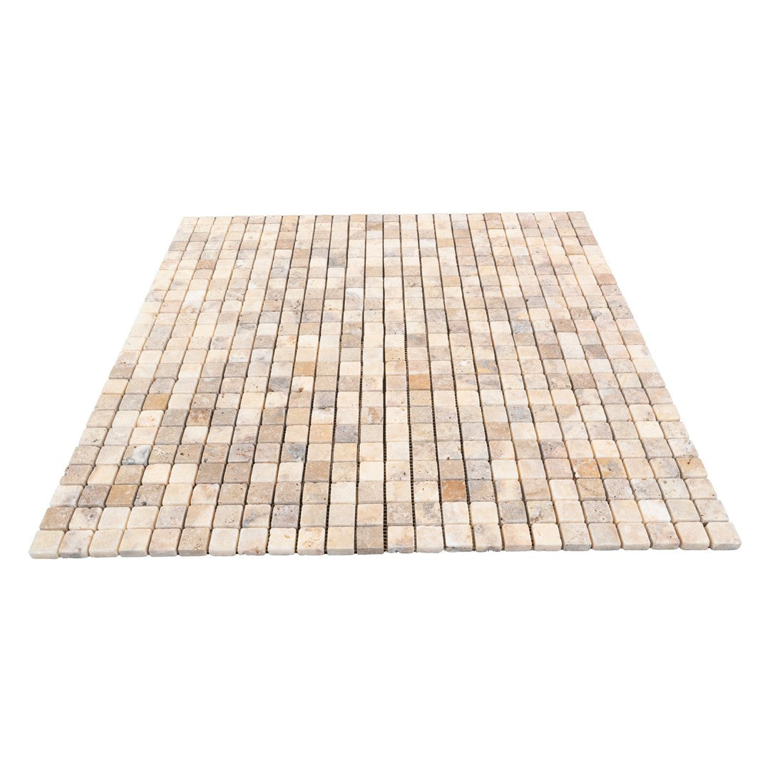 Keystone-Escabesa-12"-x-12"-Tumbled-Travertine-1"-Mosaic-Escabesa
