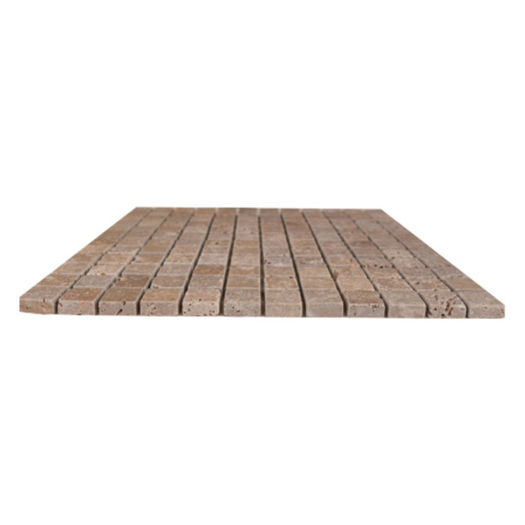 Keystone-Noce-12"-x-12"-Tumbled-Travertine-Mosaic-Noce