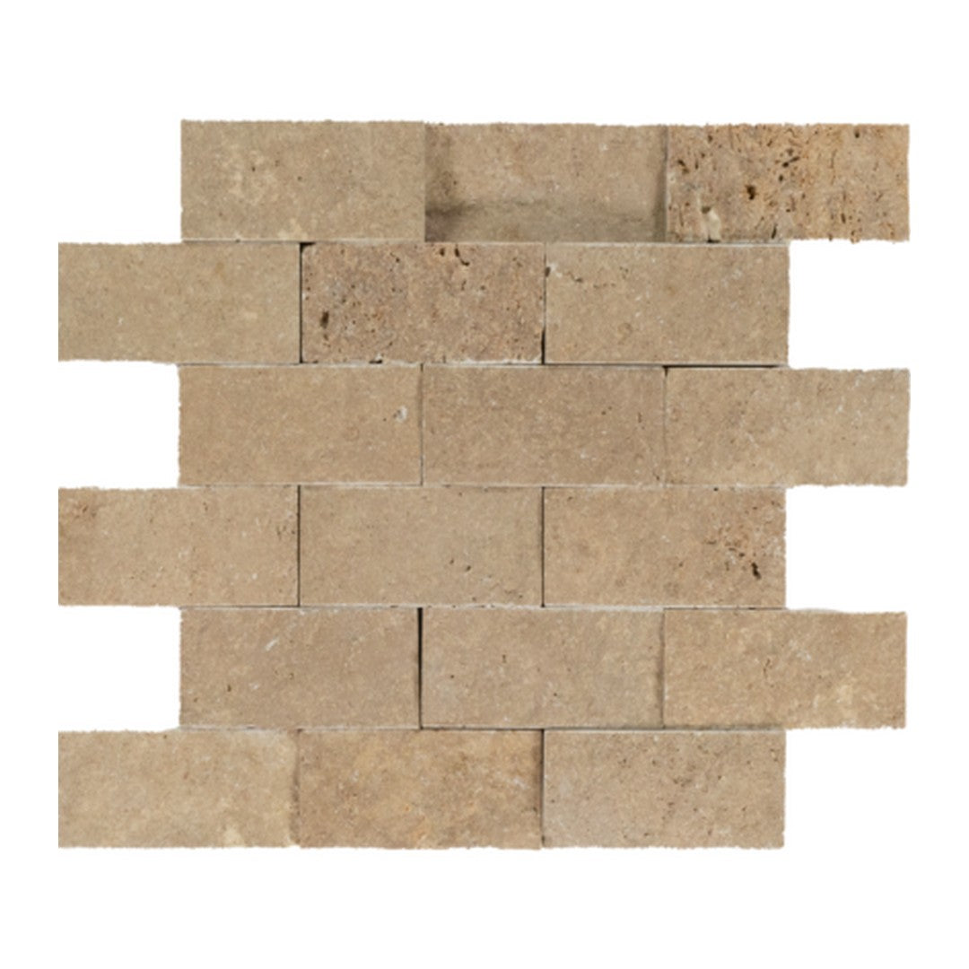 Keystone Noce 12" x 12" Split Face Natural Stone Mosaic