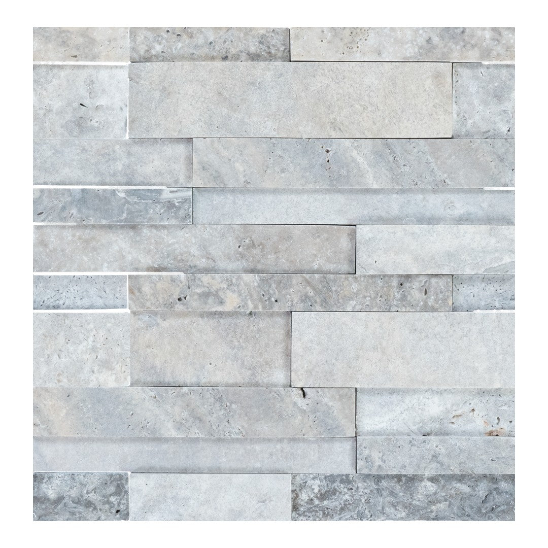 Keystone Nordic Silver 12" x 12" Honed Natural Stone 3D Panel Mosaic