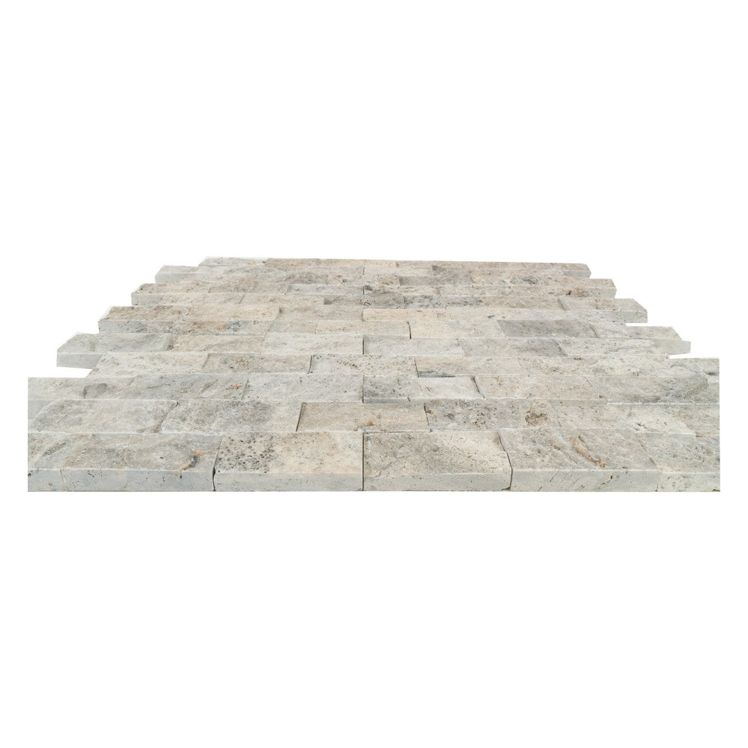 Keystone-Nordic-Silver-12"-x-12"-Split-Face-Natural-Stone-2x4"-Mosaic-Nordic-Silver