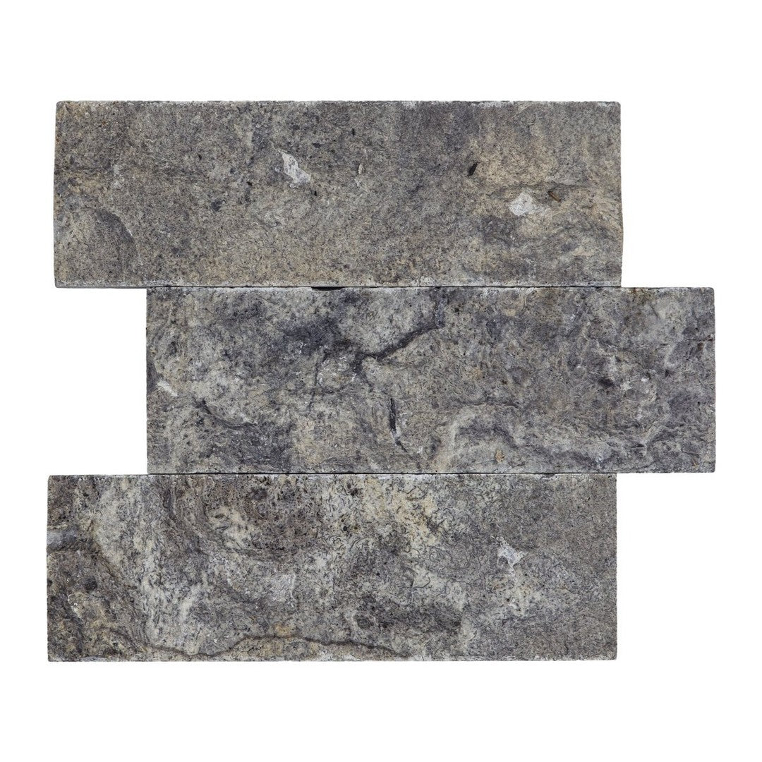 Keystone Nordic Silver 4" x 12" Split Face Natural Stone Mosaic