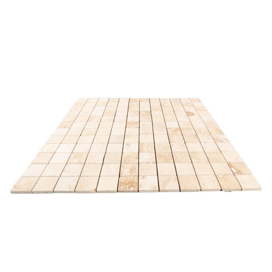 Keystone-Tiramisu-12"-x-12"-Honed-Travertine-2"-Mosaic-Tiramisu