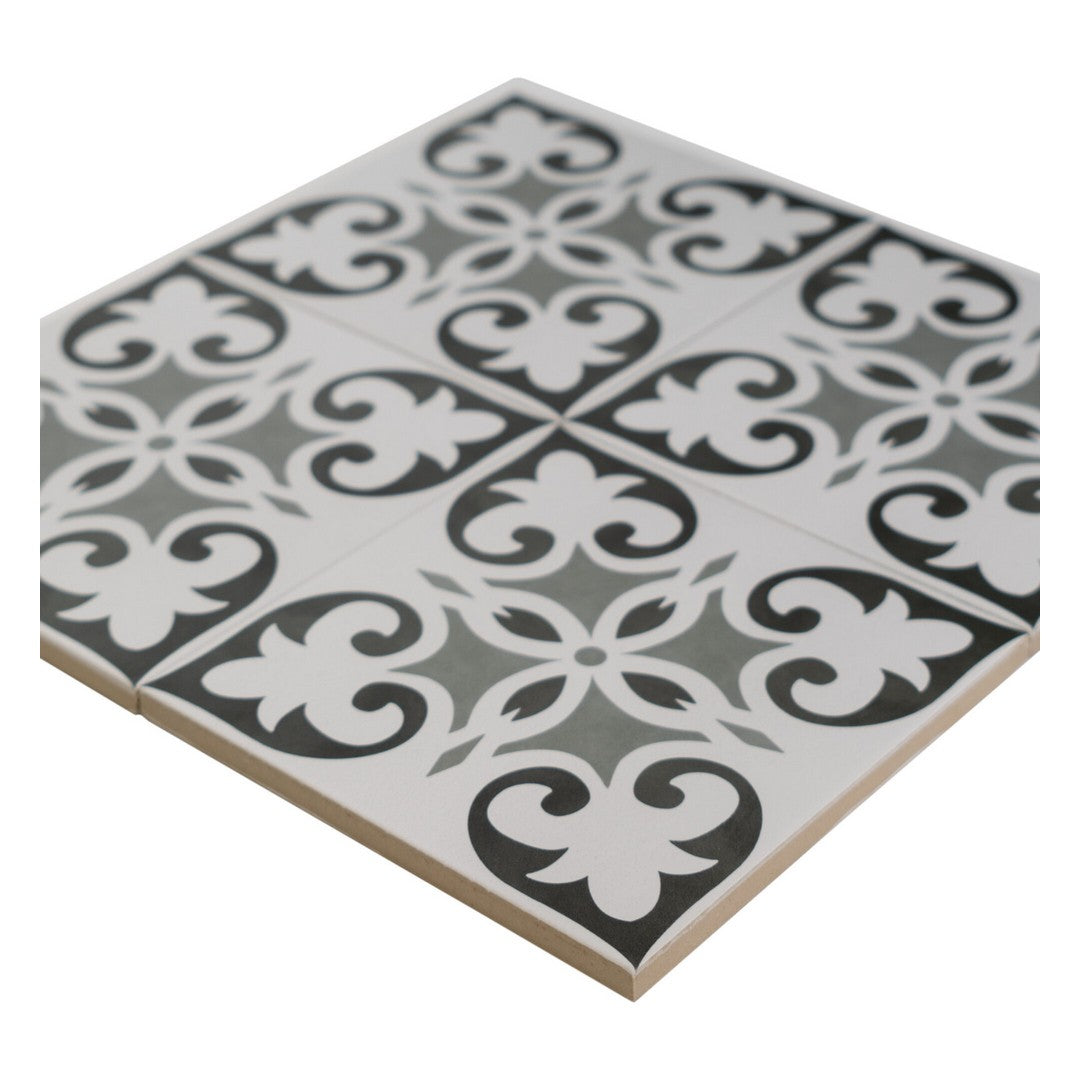 Keystone-Aquarel-Deco-6"-x-6"-Matte-Porcelain-Pool-Tile-Kaus-Grigio