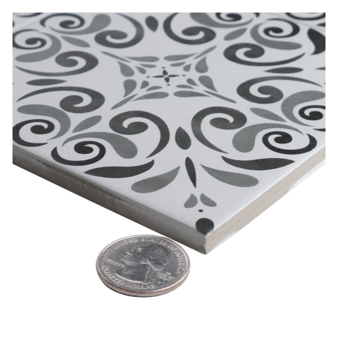 Keystone-Aquarel-Deco-6"-x-6"-Matte-Porcelain-Pool-Tile-Vega-Grigio