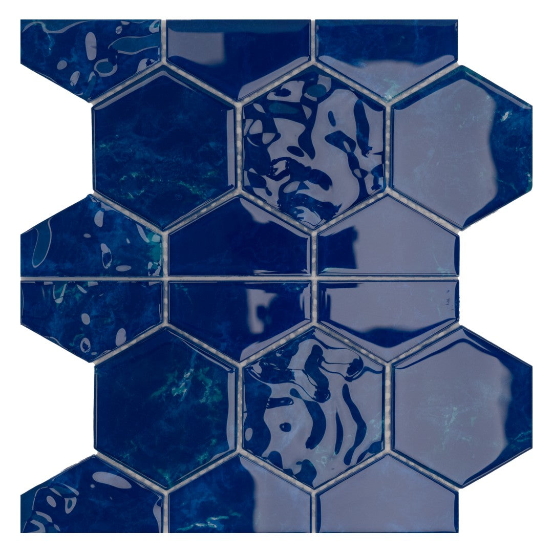 Keystone-Hexagon-12"-x-12"-Glass-3"-Hexagon-Mosaic-Marsala