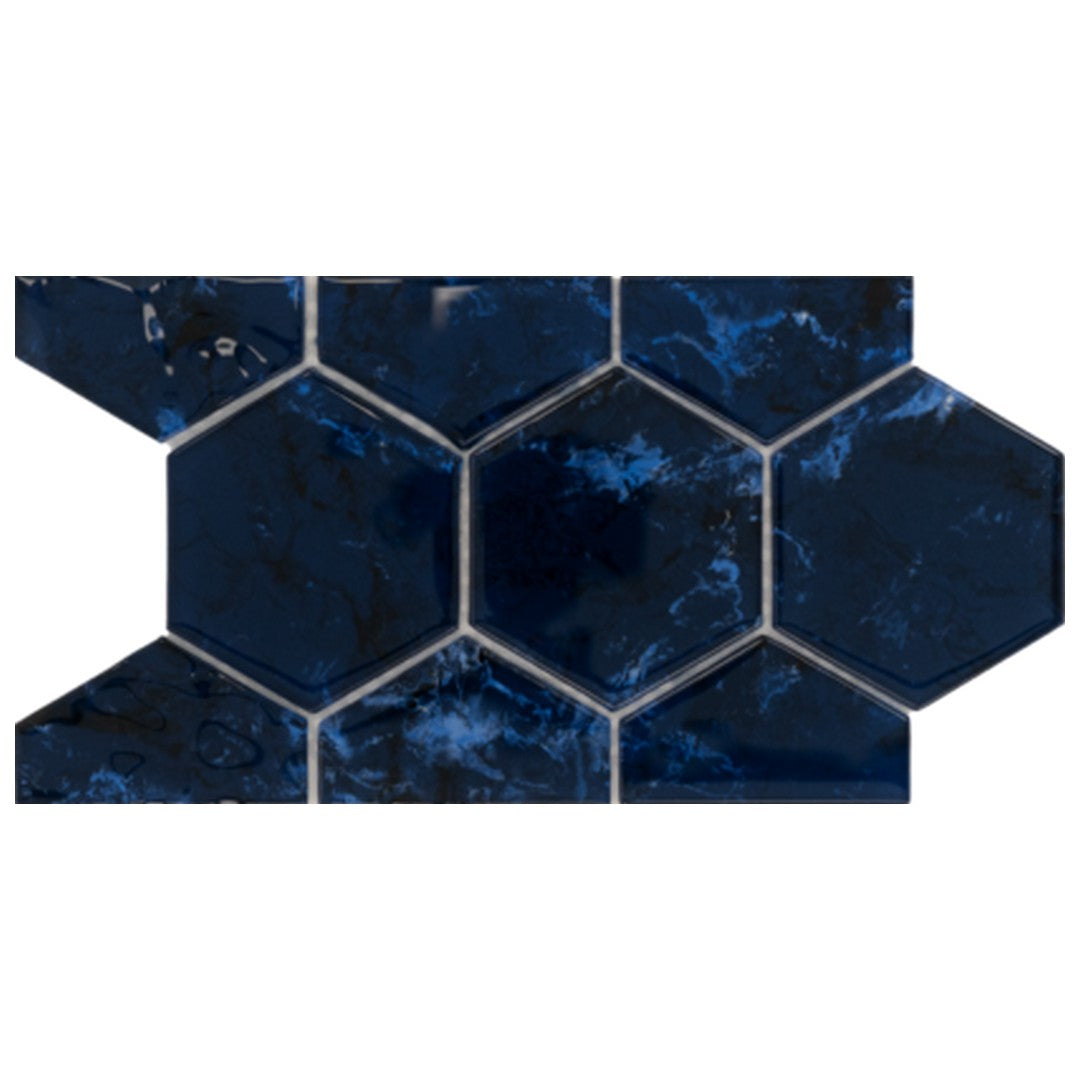 Keystone Hexagon 12" x 12" Glass 3" Hexagon Mosaic