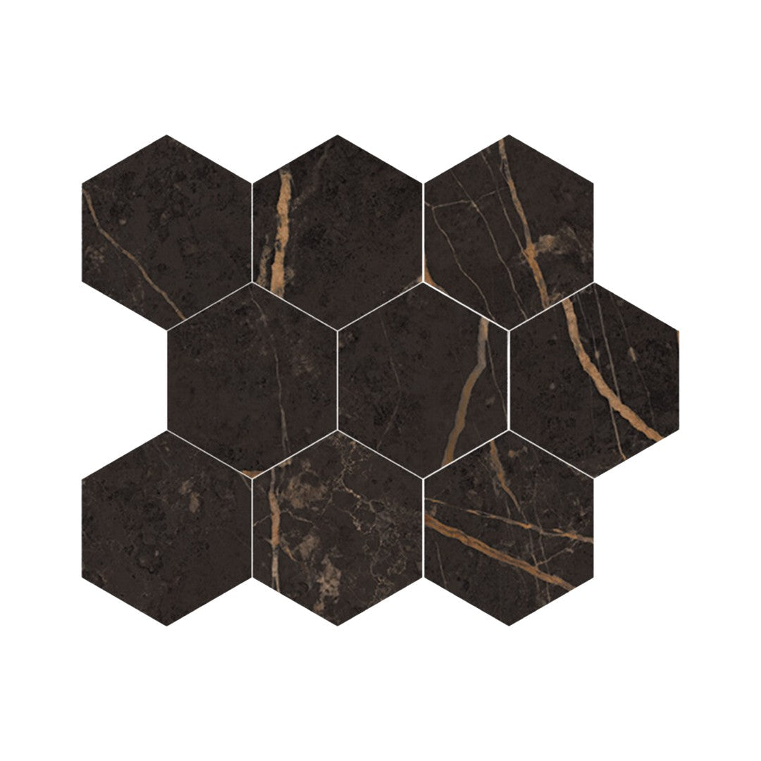 Keystone Saint Laurent 12" x 12" Polished Porcelain 4" Hex Mosaic