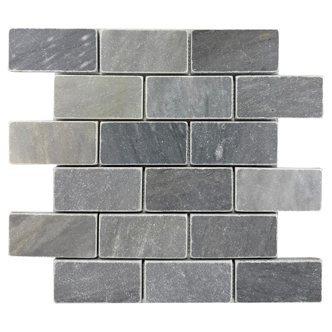 Keystone Maldives Blue 12" x 12" Tumbled Marble 2x4" Mosaic