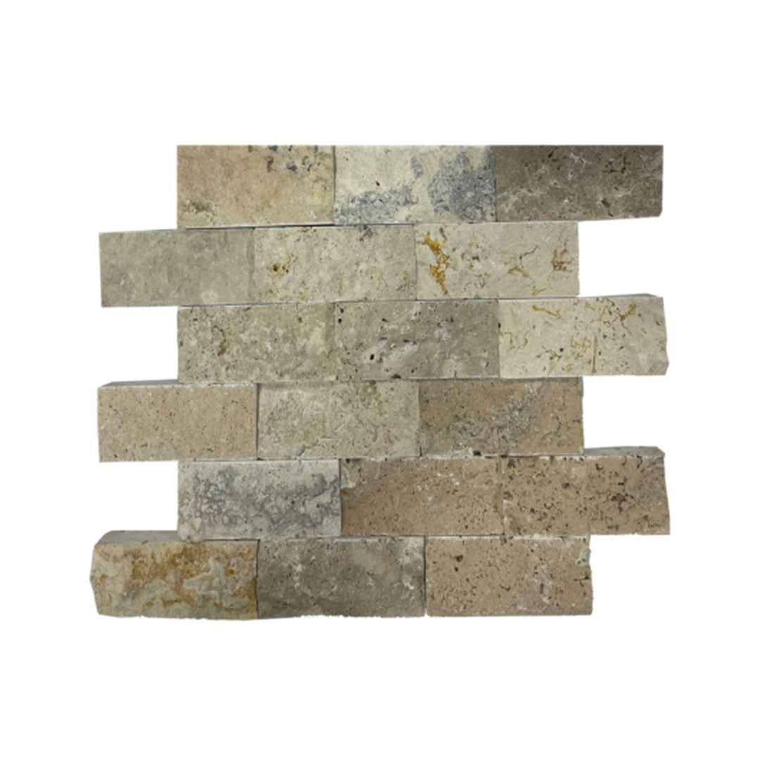 Keystone Ivory Rustic 12" x 12" Split Face Natural Stone Mosaic