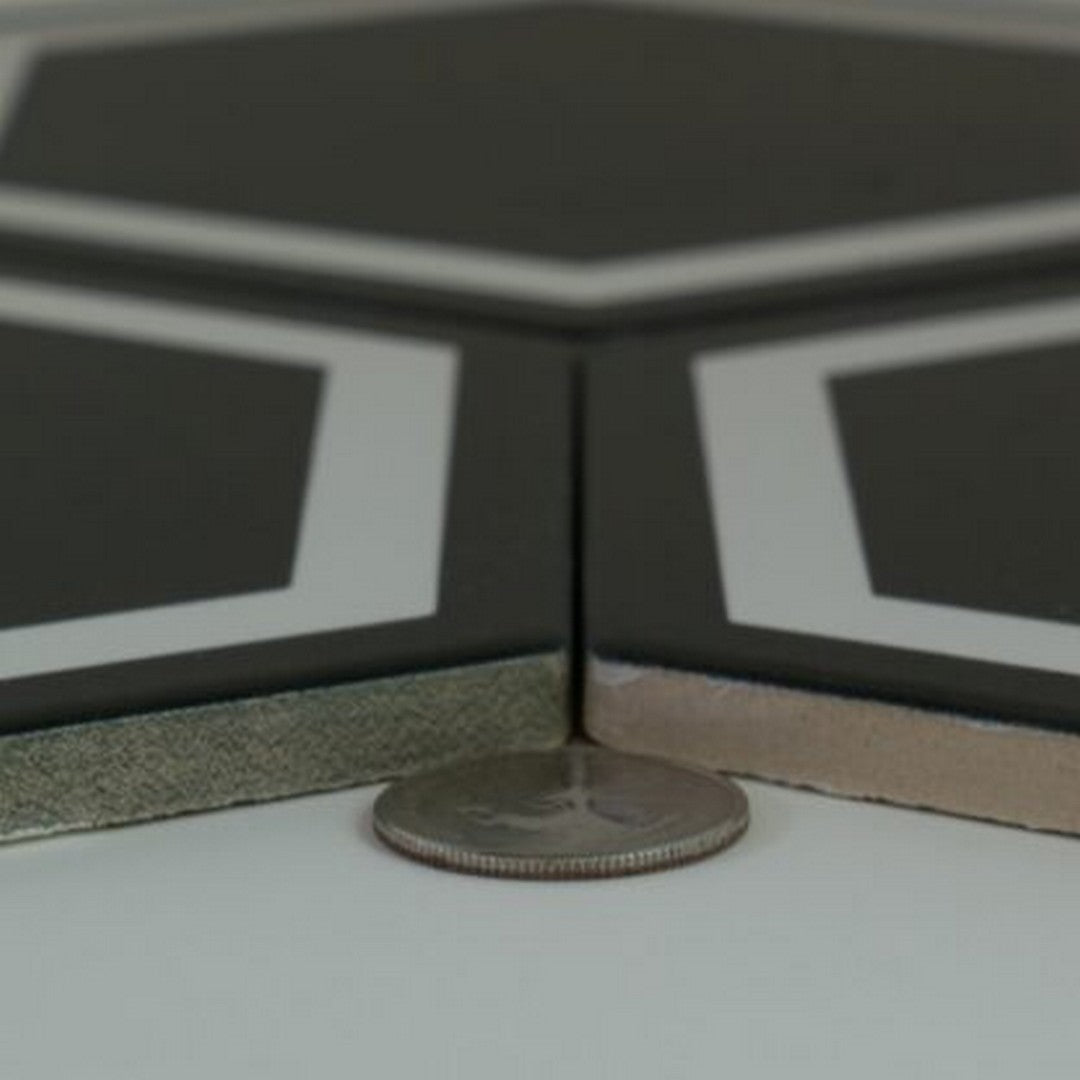 Keystone-Examatt-Decora-6"-Matte-Porcelain-Hexagon-Tile-Exatarget-Nero