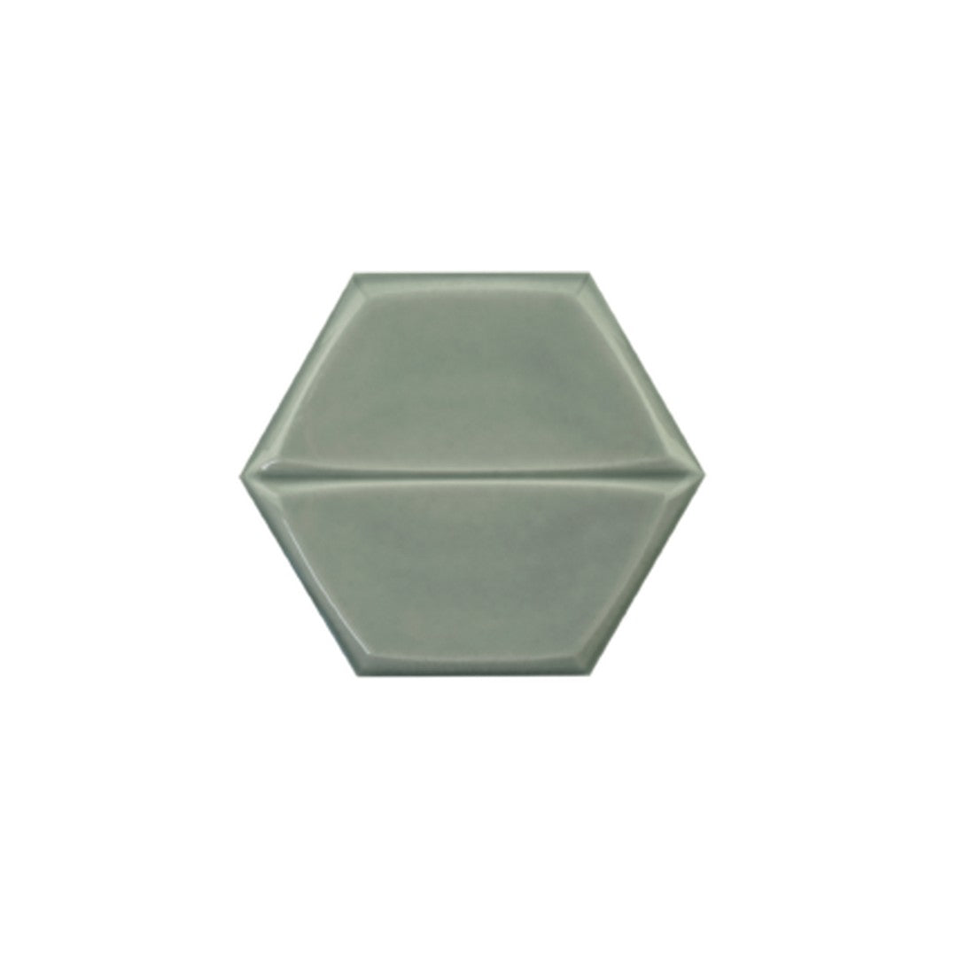 Keystone Magnolia 7" Glossy Ceramic Hexagon Tile