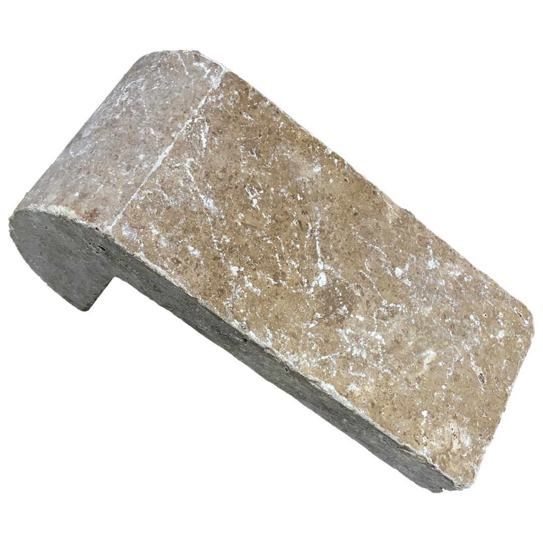 Keystone American Chestnut 4" x 9" Travertine Remodeling Bullnose Coping
