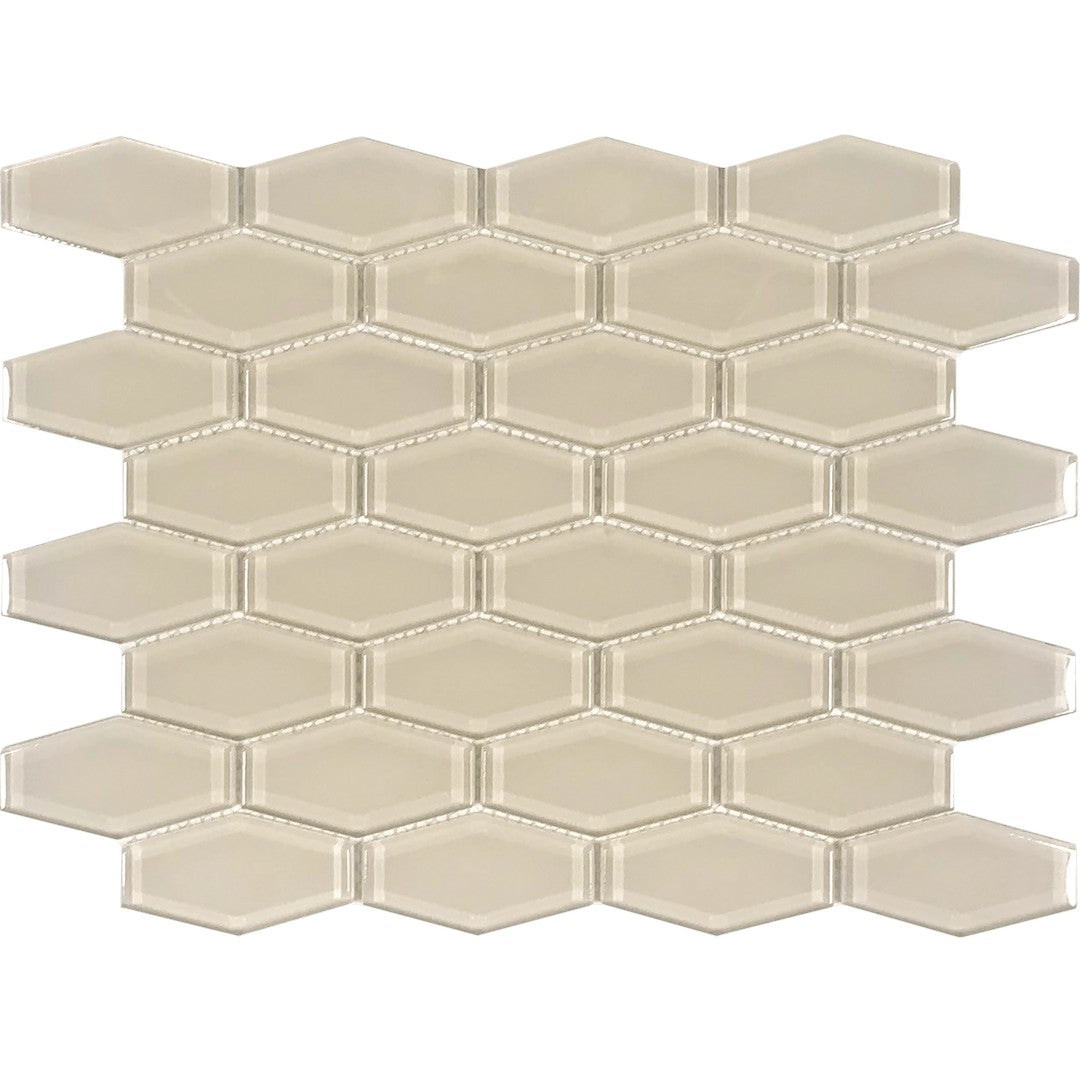 Tesoro Earth 9.5" x 11.5" Glossy Hexagon Glass Mosaic